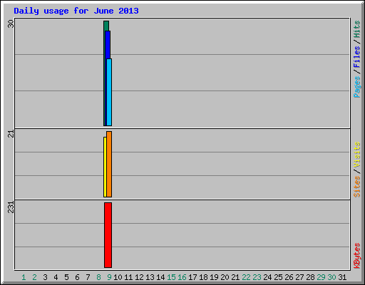 Daily usage for June 2013