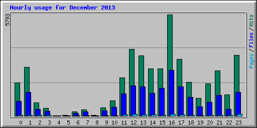 Hourly usage for December 2013