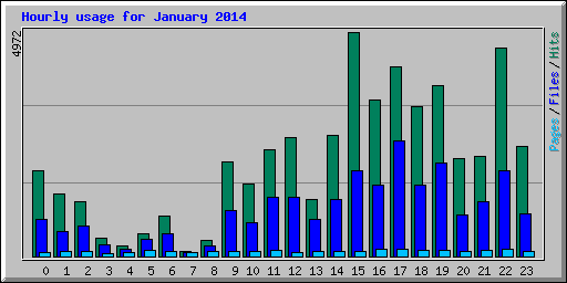 Hourly usage for January 2014
