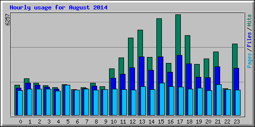 Hourly usage for August 2014