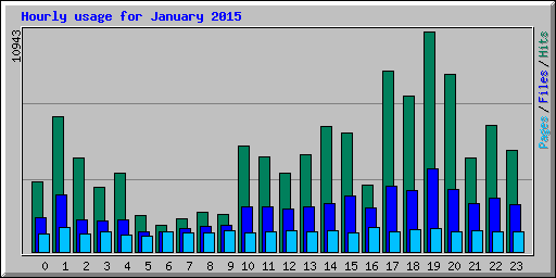 Hourly usage for January 2015
