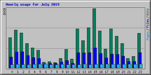 Hourly usage for July 2015