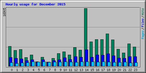 Hourly usage for December 2015