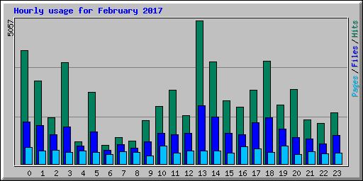 Hourly usage for February 2017