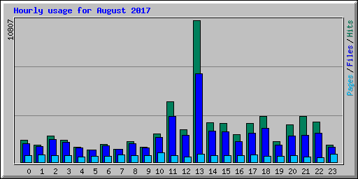 Hourly usage for August 2017