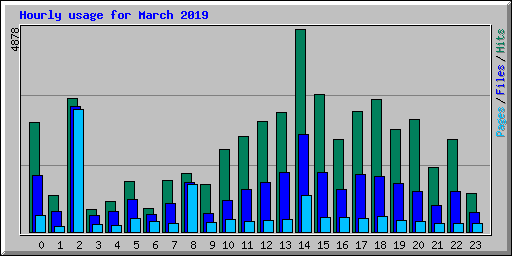Hourly usage for March 2019