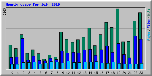 Hourly usage for July 2019