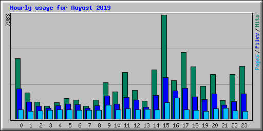 Hourly usage for August 2019