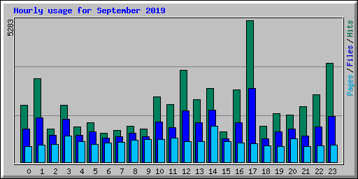 Hourly usage for September 2019