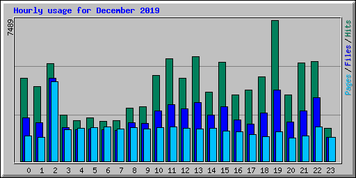 Hourly usage for December 2019